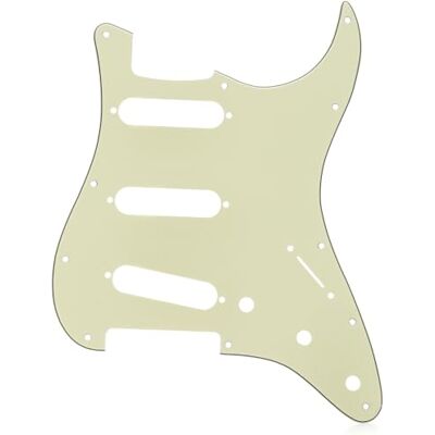 Fender ® »MODERN-STYLE STRATOCASTER® S/S/S PICKGUARD 11-HOLE« Plektrumskydd för Strat® 4-lager Färg: Mint Green Fender ® »MODERN-STYLE STRATOCASTER® S/S/S PICKGUARD 11-HOLE« Plektrumskydd för Strat® 4-lager Färg: Mint Green