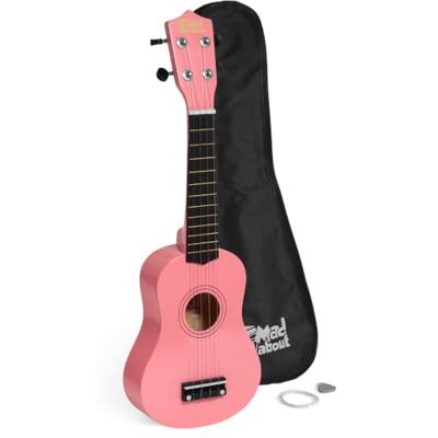 Mad About SU8 sopran ukulele i rosa med gratis gigbag, plocka och extra strängar – perfekt för skolor och nybörjare Mad About SU8 sopran ukulele i rosa med gratis gigbag, plocka och extra strängar – perfekt för skolor och nybörjare