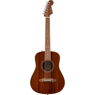 Fender California Standard Redondo Mini med väska, Sapele-topp, naturlig Sapele Fender California Standard Redondo Mini med väska, Sapele-topp, naturlig Sapele