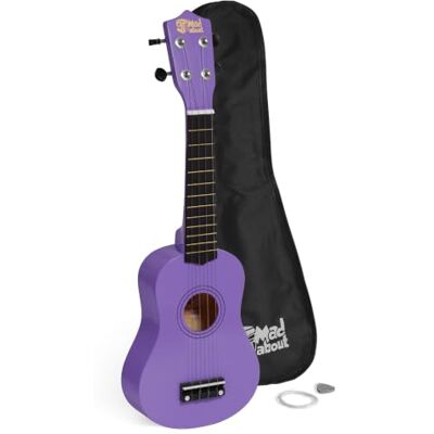 Mad About SU8 sopran ukulele i lila med gratis gigbag, plocka och extra strängar – perfekt för skolor och nybörjare Mad About SU8 sopran ukulele i lila med gratis gigbag, plocka och extra strängar – perfekt för skolor och nybörjare