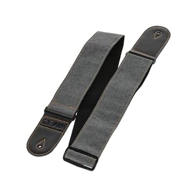GEWA Gitarrbälte – tygbälte färgad – bredd 60 mm – läderändar – längd justerbar från 97–160 cm – färg stålgrå GEWA Gitarrbälte – tygbälte färgad – bredd 60 mm – läderändar – längd justerbar från 97–160 cm – färg stålgrå