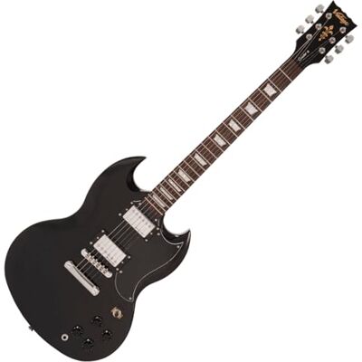 VINTAGE V69 underlägg serie elektrisk gitarr – glansig svart VINTAGE V69 underlägg serie elektrisk gitarr – glansig svart