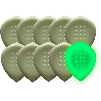 Acoustik Attak STEALTH XL strukturerad gitarrplektrum – stora fasade gitarrplektrum, unik ton (10-pack, radium) Acoustik Attak STEALTH XL strukturerad gitarrplektrum – stora fasade gitarrplektrum, unik ton (10-pack, radium)