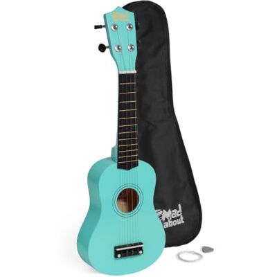 Mad About SU8 sopran ukulele i ljusblå med gratis gigbag, plocka och extra strängar – perfekt för skolor och nybörjare Mad About SU8 sopran ukulele i ljusblå med gratis gigbag, plocka och extra strängar – perfekt för skolor och nybörjare