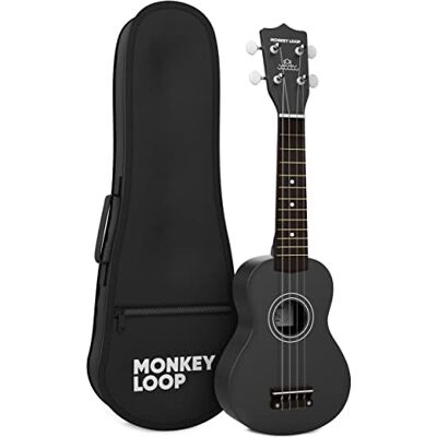 MONKEY LOOP Spela svart Sopran-typ Ukulele för nybörjare Ukulelel Ingår Överraskande finish, Justeringar och Tuning Lindträ Matt svart färg MONKEY LOOP Spela svart Sopran-typ Ukulele för nybörjare Ukulelel Ingår Överraskande finish, Justeringar och Tuning Lindträ Matt svart färg