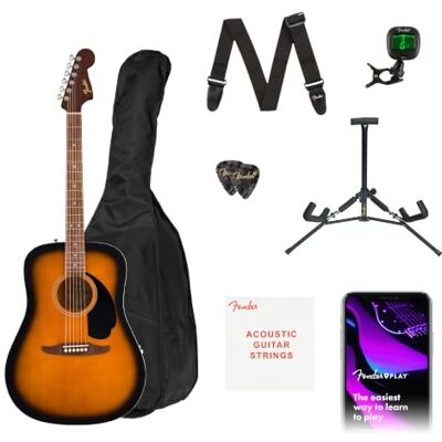 Fender California Debut Redondo Acoustic Guitar Starter Pack in 2 Colour Sunburst Fender California Debut Redondo Acoustic Guitar Starter Pack in 2 Colour Sunburst