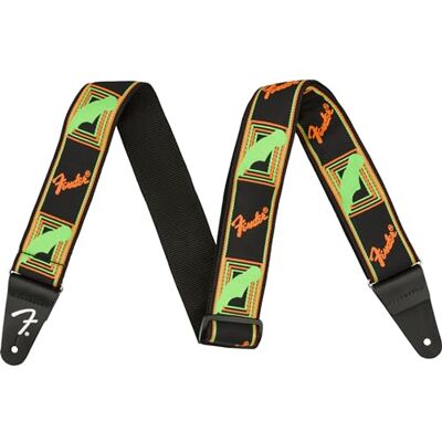 Fender ® Neon monogram rem, grön/orange, L Fender ® Neon monogram rem, grön/orange, L