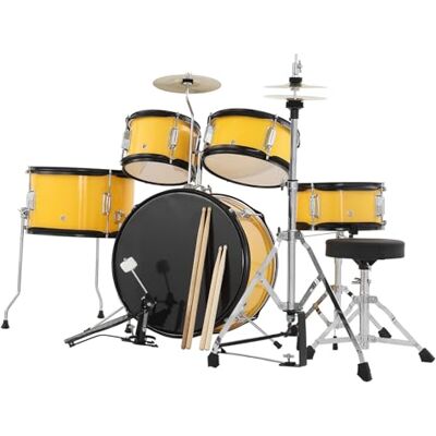 GarveeHome 5-delat set för barntrummor, e-trummor, juniortrumset med bastrumma, snare, 2 toms, bassänger, hi-hatt, pall, trumpinnar och pedaler, musikalisk gåva för nybörjare från 4 år GarveeHome 5-delat set för barntrummor, e-trummor, juniortrumset med bastrumma, snare, 2 toms, bassänger, hi-hatt, pall, trumpinnar och pedaler, musikalisk gåva för nybörjare från 4 år