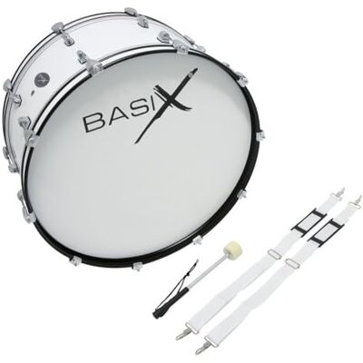 GEWA Marching Bassdrum, marschtromma 26 x 12", träkärl vit, inkl. bärrem och klubbor GEWA Marching Bassdrum, marschtromma 26 x 12", träkärl vit, inkl. bärrem och klubbor