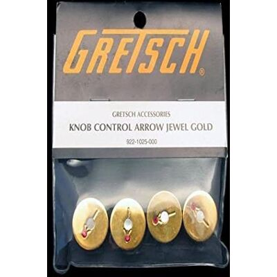 Fender Gretsch 922-1025-000 knopp, de flesta modeller, G'' Arrow utan jej, guld, 4-pack Fender Gretsch 922-1025-000 knopp, de flesta modeller, G'' Arrow utan jej, guld, 4-pack