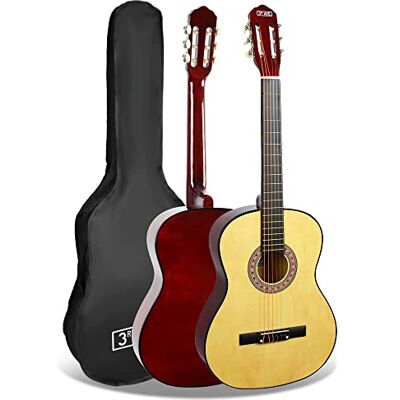 3rd Avenue Gitarrpaket för nybörjare med klassisk spansk -gitarr i fullstorlek 4/4 med nylonsträngar och bärfodral – natur 3rd Avenue Gitarrpaket för nybörjare med klassisk spansk -gitarr i fullstorlek 4/4 med nylonsträngar och bärfodral – natur