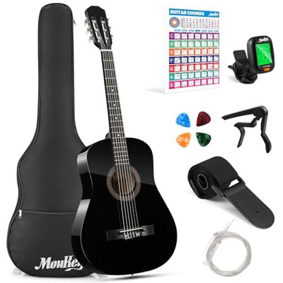 Moukey Basswood 91 cm nybörjare klassisk övning gitarr gradering rosa Moukey Basswood 91 cm nybörjare klassisk övning gitarr gradering rosa