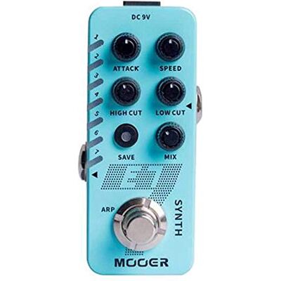 MOOER M702 E7 SYNTH MICRO FX-Ppedal, 5 x 10 x 6 cm, blå MOOER M702 E7 SYNTH MICRO FX-Ppedal, 5 x 10 x 6 cm, blå