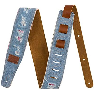 Fender x Wrangler rippad denimrem, indigo Fender x Wrangler rippad denimrem, indigo