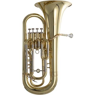GEWA Roy Benson Bb Euphonium EP-303 (Professionellt blåsinstrument, med blyrör i guldmässing, yttre slider i nysilver, ventiler i rostfritt stål, med bekvämt gjutet fodral) GEWA Roy Benson Bb Euphonium EP-303 (Professionellt blåsinstrument, med blyrör i guldmässing, yttre slider i nysilver, ventiler i rostfritt stål, med bekvämt gjutet fodral)