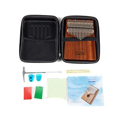 GEWA Kalimba tumme piano solid mahogny, 17 stålrör, stämbar, inkl. väska, stämhammare, bruksanvisning GEWA Kalimba tumme piano solid mahogny, 17 stålrör, stämbar, inkl. väska, stämhammare, bruksanvisning