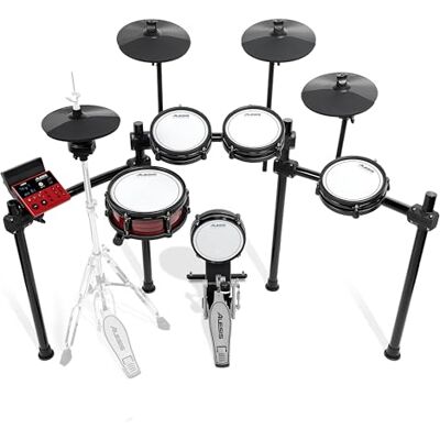 Alesis Nitro Ultimate Elektriskt Trumset med Dubbla Tysta Mesh-Pads, Fristående Hi-Hat, 640 Autentiska BFD-ljud och 52 Kit, Bluetooth, Drumeo, USB MIDI, Kompatibelt med Dubbelpedal Alesis Nitro Ultimate Elektriskt Trumset med Dubbla Tysta Mesh-Pads, Fristående Hi-Hat, 640 Autentiska BFD-ljud och 52 Kit, Bluetooth, Drumeo, USB MIDI, Kompatibelt med Dubbelpedal