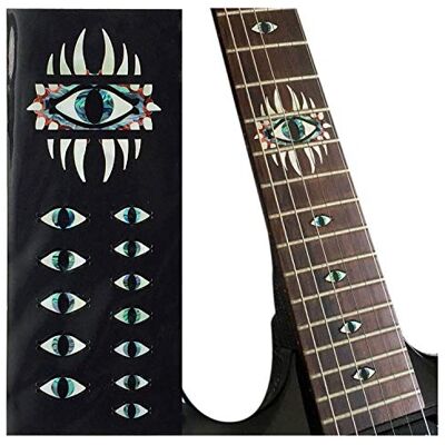 Inlaystickers Inlägg klistermärke bandmarkörer för gitarrer emblem 12:e bandmarkörer set mystiskt öga, F-289ME-G Inlaystickers Inlägg klistermärke bandmarkörer för gitarrer emblem 12:e bandmarkörer set mystiskt öga, F-289ME-G