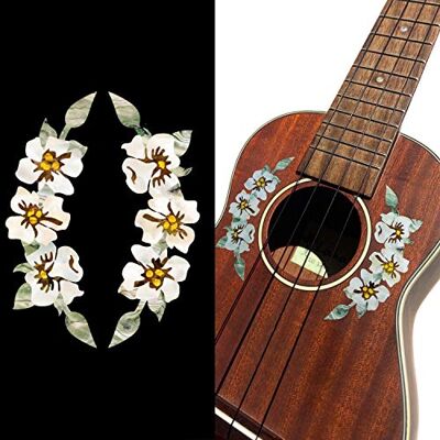 Inlaystickers Inläggsklistermärke dekal för ukulele Soundhole Rosette/Purfling Hibiskusblommor UKR-281HIB Inlaystickers Inläggsklistermärke dekal för ukulele Soundhole Rosette/Purfling Hibiskusblommor UKR-281HIB