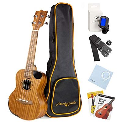 Martin Smith Premium Tenor-ukulele med stämmare, vadderad väska och Aquila reservsträngar Martin Smith Premium Tenor-ukulele med stämmare, vadderad väska och Aquila reservsträngar