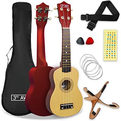 3rd Avenue Sopranukulelepaket för nybörjare 53 cm (21 tum) – fodral, stativ, axelband, strängar, plektrum och klistermärken för greppbräda – natur 3rd Avenue Sopranukulelepaket för nybörjare 53 cm (21 tum) – fodral, stativ, axelband, strängar, plektrum och klistermärken för greppbräda – natur
