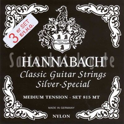Hannabach strängar för klassisk gitarr Seire 815 Medium Tension Silver Special (högkvalitativ, universalsträng för nästan alla instrument, gitarrsträngar klassisk gitarr, Tillverkad i Tyskland) Hannabach strängar för klassisk gitarr Seire 815 Medium Tension Silver Special (högkvalitativ, universalsträng för nästan alla instrument, gitarrsträngar klassisk gitarr, Tillverkad i Tyskland)