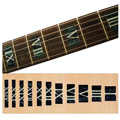 Inlaystickers Inlägg klistermärke fret markörer för gitarrer & bas romerska siffror block svart pärla F-018RN-BP Inlaystickers Inlägg klistermärke fret markörer för gitarrer & bas romerska siffror block svart pärla F-018RN-BP