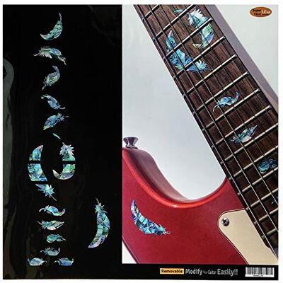 Inlay Sticker's Jockomo Flygfjädrar – greppmarkörer för gitarrer (Abalone-Mix), F-320FF-MX Inlay Sticker's Jockomo Flygfjädrar – greppmarkörer för gitarrer (Abalone-Mix), F-320FF-MX