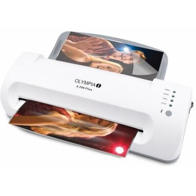 Olympia A 296 Plus lamineringsmaskin, backloader (80–175 micron, upp till DIN A4, visitkort, laminator med folier, laminatorset för kontor, laminator för varm och kall laminering) Olympia A 296 Plus lamineringsmaskin, backloader (80–175 micron, upp till DIN A4, visitkort, laminator med folier, laminatorset för kontor, laminator för varm och kall laminering)