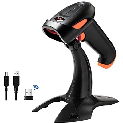 Tera 2D QR-streckkodsläsare med 3-i-1-stativ, kompatibel med Bluetooth och 2,4 GHz trådlös och USB-trådbunden streckkodsläsare, bärbar dusch, HW0001 Tera 2D QR-streckkodsläsare med 3-i-1-stativ, kompatibel med Bluetooth och 2,4 GHz trådlös och USB-trådbunden streckkodsläsare, bärbar dusch, HW0001