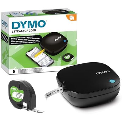 Dymo LetraTag 200B Bluetooth-etikettskrivare Kompakt etikettskrivare Ansluter till iOS och Android via trådlös Bluetooth-teknik 1 etikettejp i vitt papper ingår Dymo LetraTag 200B Bluetooth-etikettskrivare Kompakt etikettskrivare Ansluter till iOS och Android via trådlös Bluetooth-teknik 1 etikettejp i vitt papper ingår