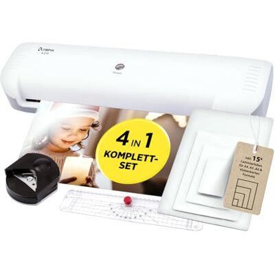Olympia A210 4-i-1 Lamineringsmaskin A4 Lamineringsset A4 Snabb uppvärmning Inkluderar pappersskärare och hörnrundare Perfekt för kontor, skola och hemmabruk Delnummer 3150 Svart eller grå Olympia A210 4-i-1 Lamineringsmaskin A4 Lamineringsset A4 Snabb uppvärmning Inkluderar pappersskärare och hörnrundare Perfekt för kontor, skola och hemmabruk Delnummer 3150 Svart eller grå