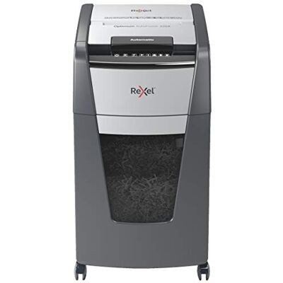 Rexel Optimum AutoFeed+ 225 x automatisk dokumentförstörare, 225 ark automatisk, säkerhetsnivå P4, partikelskärning, för kontor och avdelningar, 60 l avfallsbehållare, m. Strömkontakt CH 20225XCH Rexel Optimum AutoFeed+ 225 x automatisk dokumentförstörare, 225 ark automatisk, säkerhetsnivå P4, partikelskärning, för kontor och avdelningar, 60 l avfallsbehållare, m. Strömkontakt CH 20225XCH