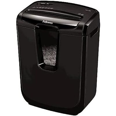 Fellowes dokumentförstörare Powershred M-7C partikelskärning (P-4), 7 ark pappersdokumentförstörare, kompakt för hemmet svart Fellowes dokumentförstörare Powershred M-7C partikelskärning (P-4), 7 ark pappersdokumentförstörare, kompakt för hemmet svart