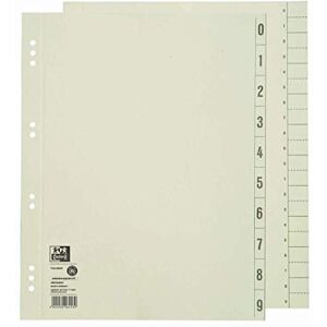 Oxford ELBA 400004663 Avskiljningsblad av Recycling-kartong för DIN A4 100-pack hål 6 och 8 cm chamois separationsblad mapp register kalender blå ängel