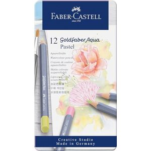 Faber-Castell 114622 Akvarellpennor Goldfaber, 12-delars färgpennset, pastellfärger, vattenlösliga Faber-Castell 114622 Akvarellpennor Goldfaber, 12-delars färgpennset, pastellfärger, vattenlösliga