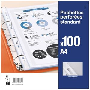 Oxford Elba 100206895 broschyrer, perforerade, A4-format, tillverkade av polypropylen, färgsorterade, 20 stycken påsar med 100 st. A4 färglös
