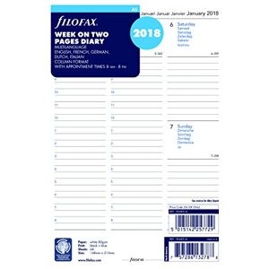 Filofax 2018 A5 Week to View with Appointments Refill, Jan 2018- dec 2018, 21,0 x 14,6 cm (C68514-18), vitt papper Filofax 2018 A5 Week to View with Appointments Refill, Jan 2018- dec 2018, 21,0 x 14,6 cm (C68514-18), vitt papper