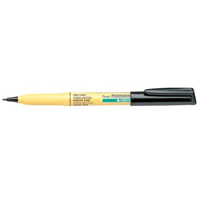 Pentel Pen 12 stycken permanentmarkörer special tyg spets konisk fin, svart bläck Pentel Pen 12 stycken permanentmarkörer special tyg spets konisk fin, svart bläck
