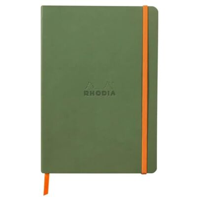 Rhodia 117440C Carnet Souple Sauge A5 Pointillés Dot 160 pages Papier Clairefontaine Ivoire 90 g/m Marque-Page, Fermeture Élastique Couverture Simili Cuir Collection rama Rhodia 117440C Carnet Souple Sauge A5 Pointillés Dot 160 pages Papier Clairefontaine Ivoire 90 g/m Marque-Page, Fermeture Élastique Couverture Simili Cuir Collection rama