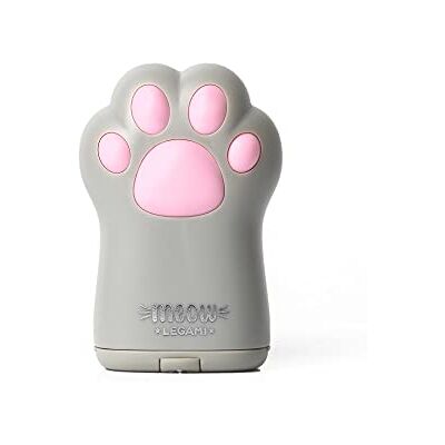 LEGAMI Pencil sharpener with holder, meow, 4.5 x 7 cm, made of plastic, double hole for stand and jumbo pencils, lockable lid, tank for chips, mirror on the back LEGAMI Pencil sharpener with holder, meow, 4.5 x 7 cm, made of plastic, double hole for stand and jumbo pencils, lockable lid, tank for chips, mirror on the back