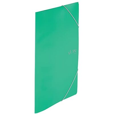 Leitz Von Hörnspännmapp A4, PP-plast, för 150 ark, 3 flikar, mapp med elastiskt band, med modernt VON-tryck, lätt mapp för skola och hem, 5 stycken, grön, 30070055 Leitz Von Hörnspännmapp A4, PP-plast, för 150 ark, 3 flikar, mapp med elastiskt band, med modernt VON-tryck, lätt mapp för skola och hem, 5 stycken, grön, 30070055