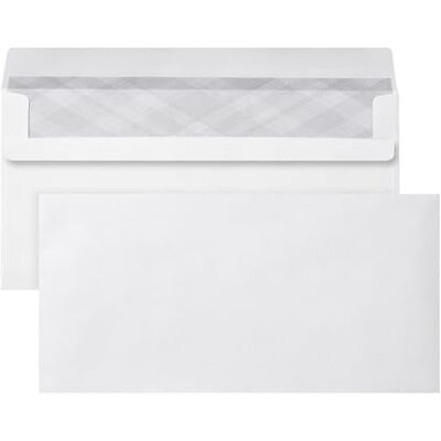 Kiperline DIN långa kuvert (110 stycken), självhäftande kuvert utan fönster, vita kuvert med grått integritetsskyddstryck inuti, 110 x 220 mm, 80 g/m² Kiperline DIN långa kuvert (110 stycken), självhäftande kuvert utan fönster, vita kuvert med grått integritetsskyddstryck inuti, 110 x 220 mm, 80 g/m²