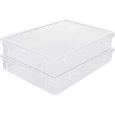 ASelected A4 genomskinliga förvaringslådor i plast med lock för konsttillbehör, 2 st genomskinliga lådor, förvaring, 3,6 liter volymorganisatör i plast, för papper, frö, kort, bild, hantverk ASelected A4 genomskinliga förvaringslådor i plast med lock för konsttillbehör, 2 st genomskinliga lådor, förvaring, 3,6 liter volymorganisatör i plast, för papper, frö, kort, bild, hantverk