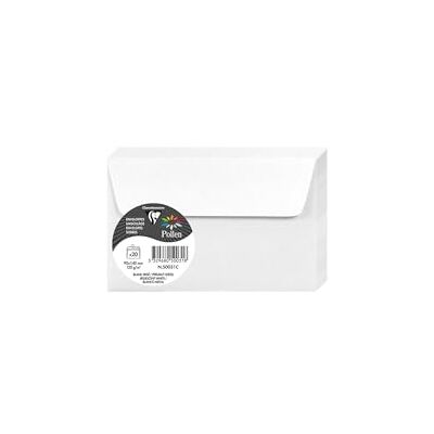 Clairefontaine – Ref 50031C – pollen, skimrande självhäftande kuvert (paket med 20) – 90 x 140 mm i storlek, 120 gsm papper, lätt att skala självhäftande remsa – vit Clairefontaine – Ref 50031C – pollen, skimrande självhäftande kuvert (paket med 20) – 90 x 140 mm i storlek, 120 gsm papper, lätt att skala självhäftande remsa – vit