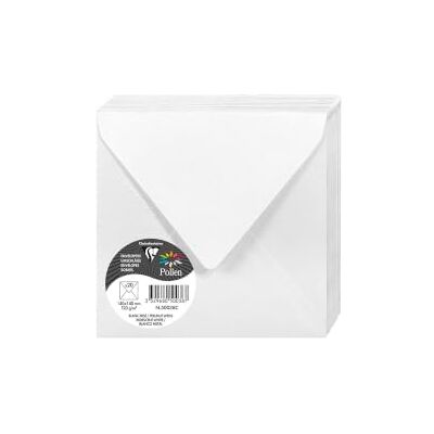 Clairefontaine – Ref 50038C – Pollen, skimrande kuvert (paket med 20) – 140 x 140 mm i storlek, 120 gsm papper, lämplig för användning med bläckstråleskrivare eller laserskrivare – vit Clairefontaine – Ref 50038C – Pollen, skimrande kuvert (paket med 20) – 140 x 140 mm i storlek, 120 gsm papper, lämplig för användning med bläckstråleskrivare eller laserskrivare – vit