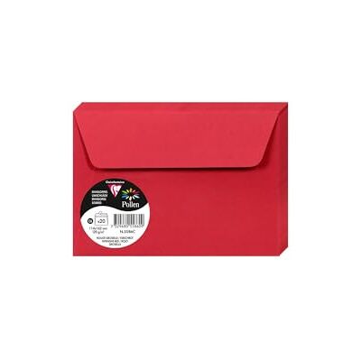 Clairefontaine 5586C förpackning med 20 självhäftande kuvert format C6 11,4 x 16,2 cm 120 g röda vinbärsfärger inbjudan evenemang och korrespondens pollensortiment premium slätt papper Clairefontaine 5586C förpackning med 20 självhäftande kuvert format C6 11,4 x 16,2 cm 120 g röda vinbärsfärger inbjudan evenemang och korrespondens pollensortiment premium slätt papper