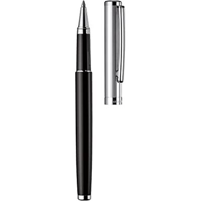 Otto Hutt 009-61033 Rollerball Design 01, randmönster, pläterad beslag, silver/svart Otto Hutt 009-61033 Rollerball Design 01, randmönster, pläterad beslag, silver/svart