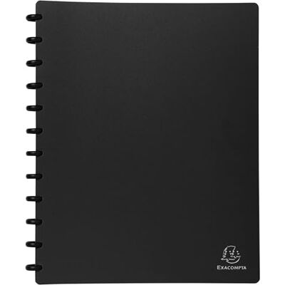 Exacompta Ref. 86351E kartong med 4 avtagbara ringpärmar med 30 avtagbara kornfickor 60 vyer för A4 Dim 24,5 x 31 cm ogenomskinligt hårt omslag svart färg Exacompta Ref. 86351E kartong med 4 avtagbara ringpärmar med 30 avtagbara kornfickor 60 vyer för A4 Dim 24,5 x 31 cm ogenomskinligt hårt omslag svart färg
