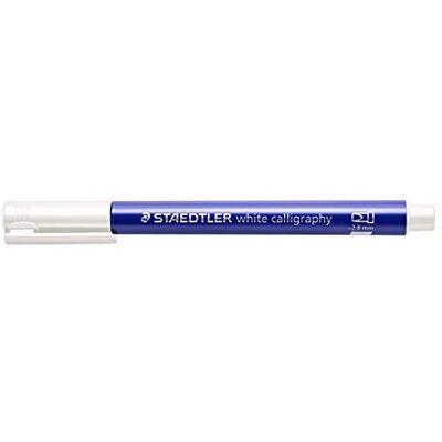 STAEDTLER Metallic calligraphy markör med kalligrafi spets, linjebredd 2,8 mm, täckande på ljust och mörkt papper, lätt att torka av från släta ytor, 10 pennor, vit, 8325-0 STAEDTLER Metallic calligraphy markör med kalligrafi spets, linjebredd 2,8 mm, täckande på ljust och mörkt papper, lätt att torka av från släta ytor, 10 pennor, vit, 8325-0
